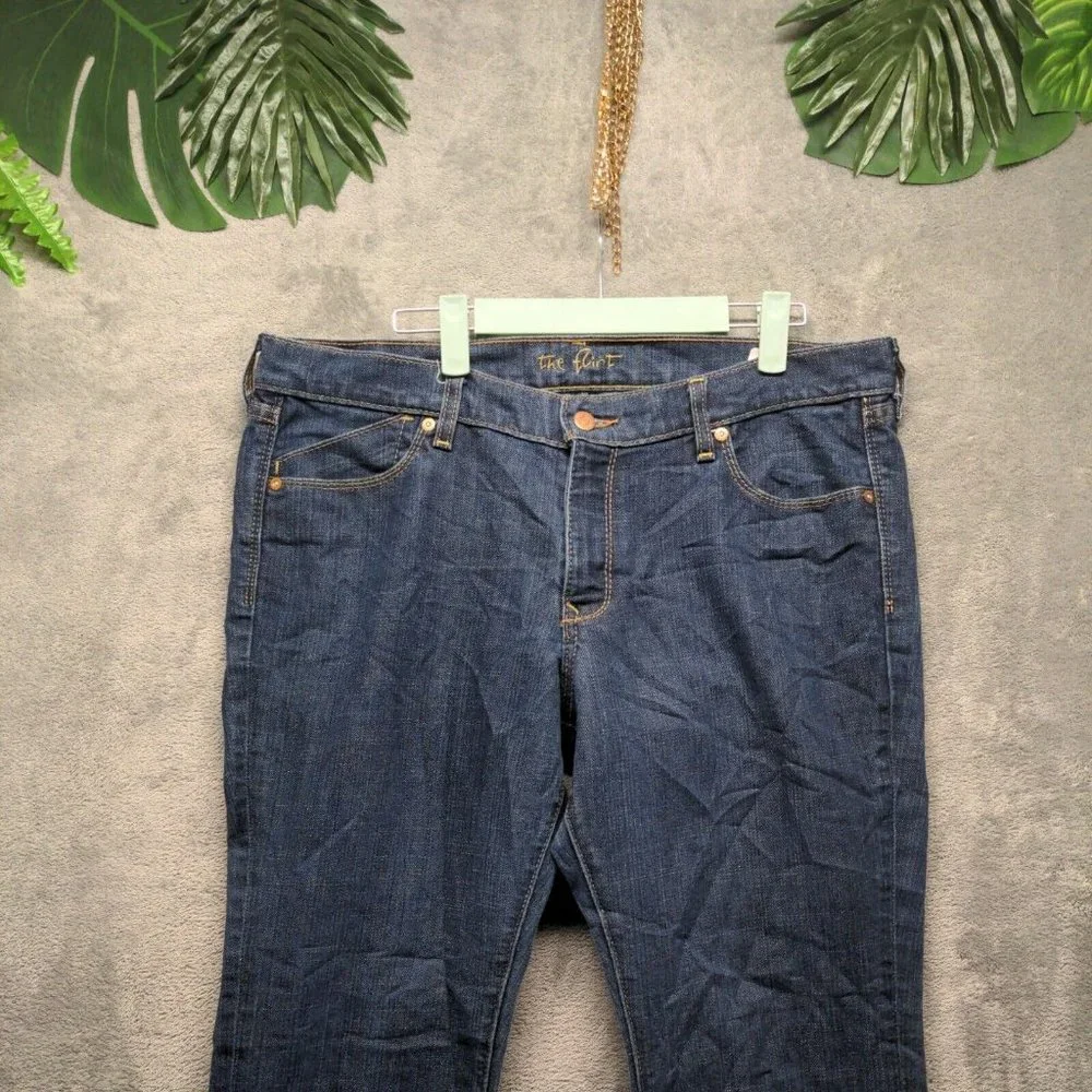 The Flirt Women Jeans Mid Rise Bootcut Leg Blue Dark Wash W:38 L:30 - Picture 2 of 16